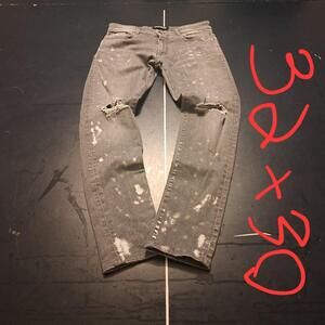 Represent Men's Grey and Black Jeans